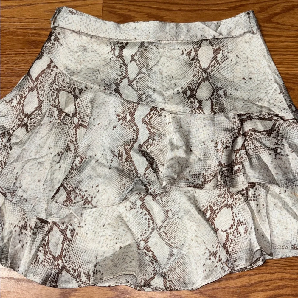 Bishop + Young Snake Print Mini Skirt